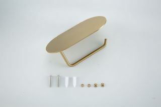 Держатель туалетной бумаги Gappo G30703-3 с полочкой золотой сатин